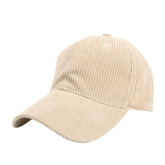 Baqcunre Baseball Caps for Women,Men's And Women's Solid Color Adjustable Corduroy Baseball Cap Khaki