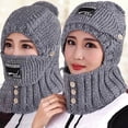 thumbnail image 1 of Baqcunre Beanies Hats Men, 2 In 1 Scarf Knitted Hat Knitted Hat with Ear Protectors Outdoor Riding Elastic Warm Ear Knitted Hat, Beanie for Women, Baby Beanie, 1 of 5