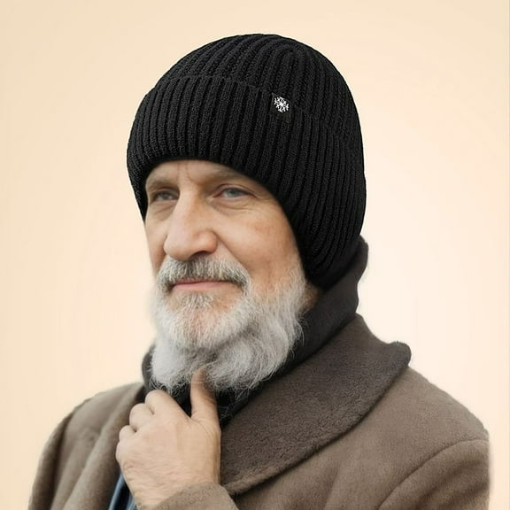 Baqcunre Clearance! Beanies Hats Men, Men Knitted Hat Women Earflap Winter Hats Mens Wool Cap Warm Cap Slouchy with Ear Warmer, Beanie for Women, Baby Beanie