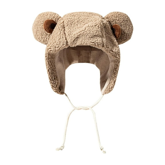 Baqcunre Beanies Hats Men, Plush Bear Ears Pullover Hat Women's Winter Warm Teddy Fleece Hat, Beanie for Women, Baby Beanie