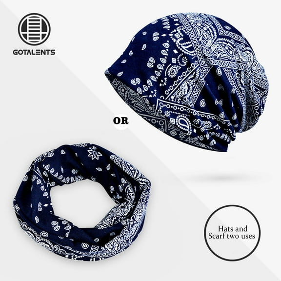 Baqcunre Beanies Hats Men, Women&Men Printed Slouchy Knit Warm Hats Scarf Purpose Knitted Hat Ear Windproof Hat, Beanie for Women, Baby Beanie