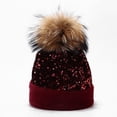 thumbnail image 1 of Baqcunre Beanies Hats Men, Women Outdoor Warm Knitted Hat Dyed Raccoon Sequined Hat Ear Hat In Winter, Beanie for Women, Baby Beanie, 1 of 5