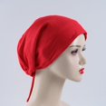 thumbnail image 1 of Baqcunre Clearance! Beanies Hats Men, Women's Muslim Elastic Band Ethnic Hijab Solid Color Adjustable Small Cap Tube Cap Wrapped Turban Cap Lace Up, Beanie for Women, Baby Beanie, 1 of 4