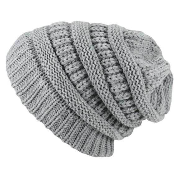 Baqcunre Beanies Hats Women,Most Popular Custom Brand Winter Thick Warm Wool Hair Cuffed Chunky Knitting Hat Women Gray1