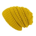 thumbnail image 1 of Baqcunre Beanies Hats Women,Most Popular Custom Brand Winter Thick Warm Wool Hair Cuffed Chunky Knitting Hat Women Yellow, 1 of 5