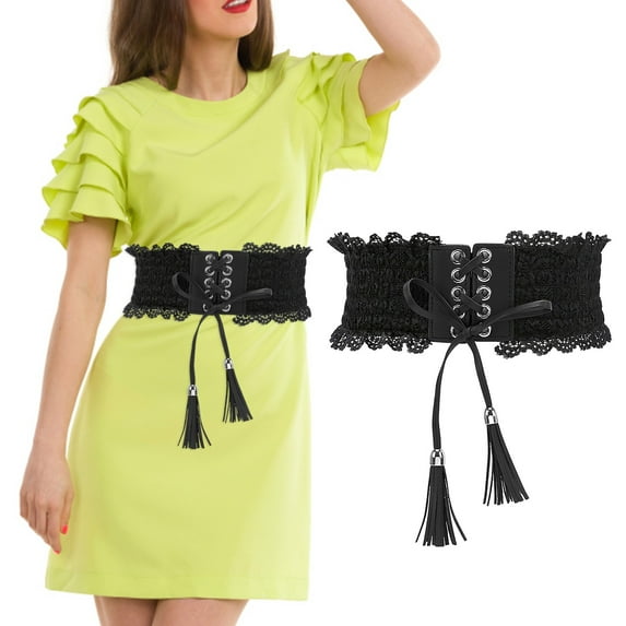 Baqcunre Belts for Women, Women's Fashion Vintage Wide Waist Belt Elastic Stretch Belts with Interlock Buckle, Womens Belt, Western Belts for Woman
