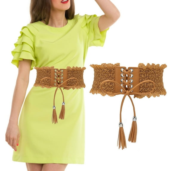 Baqcunre Clearance! Belts for Women, Women's Fashion Vintage Wide Waist Belt Elastic Stretch Belts with Interlock Buckle, Womens Belt, Western Belts for Woman