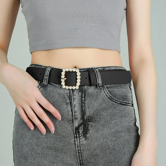 Baqcunre Clearance! Belts for Women, Womens Leather Belts for Jeans Dresses Fashion Gold Buckle Ladies Belt, Womens Belt, Western Belts for Woman