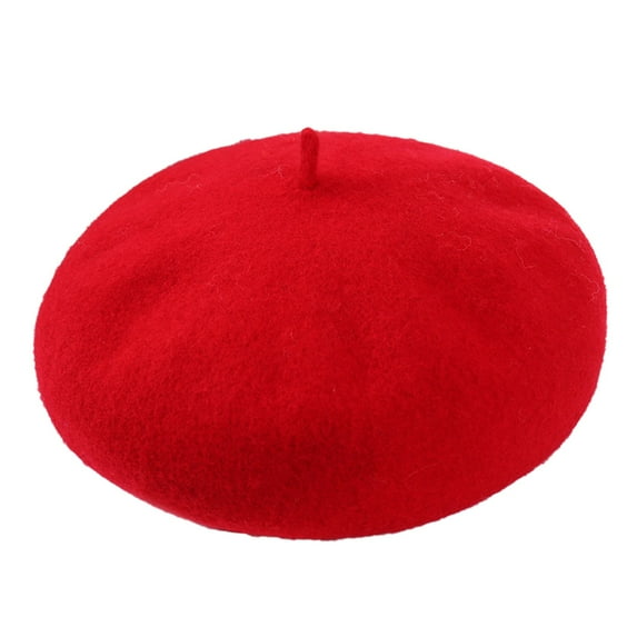 Baqcunre Beret for Women,Women New Solid Color Adjustable Wool Beret Wool Warm Hat In Autumn And Winter Red