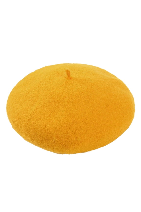 Beret for Women,Women New Solid Color Adjustable Wool Beret Wool Warm Hat In Autumn And Winter Yellow