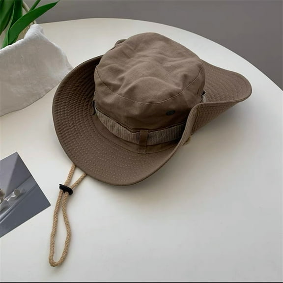 Baqcunre Clearance! Bucket Hats for Men Camping Must Haves ~ Western Cowboy Hat Female Summer Outdoor Camping Hiking Hat Large Brim Shade Fisherman Hat Female Bucket Hats for Woman Sun Hats for Women