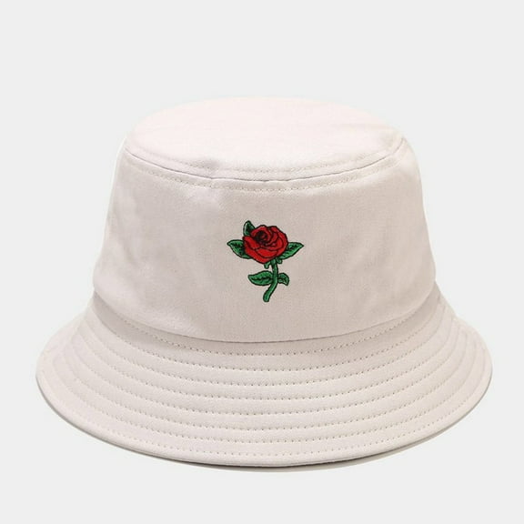 Baqcunre Bucket Hats for Men, Hat Unisex Men Women Adult Outdoors Flower Rose Print Fisherman Cap Baseball Caps, Bucket Hats for Woman, Sun Hats for Women, Sun Hats for Men