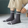 thumbnail image 1 of Baqcunre Crew Socks for Women, 1 Pairs Male Casual Striped Socks Solid Breathable Middle Socks, White Socks Women Crew, Womens Crew Socks Size, 1 of 5