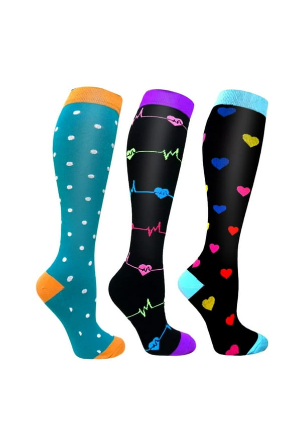Clearance! Crew Socks for Women, 3 Pairs Of Compression Socks for Men And Women Colourful Support Socks for Sports Flight Running Travel Cycling, Ankle Socks Men, White Socks Men