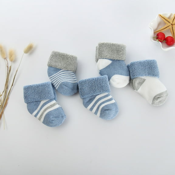 Baqcunre Crew Socks for Women, Baby Autumn And Winter Fashion Cartoon Cotton Terry Kids Socks 5 Pairs Set, Grip Socks, Mens Dress Socks