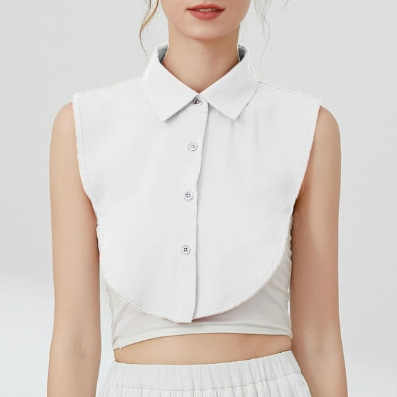 Baqcunre Clearance! Detachable Collar, Women Solid Ruffle Detachable Blouse with False Collar Half Elastic Waist Shirt Collar, Ties for Men, ,