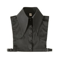 Baqcunre Detachable Collar for Women,Women Solid Shirt Detachable Blouse with False Collar Half Elastic Waist Shirt Collar Black