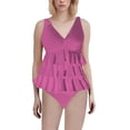 thumbnail image 1 of Baqcunre Full Coverage Retro Swim Dress: Women's Ruffle Tummy Bathing Suit for Elegance, 1 Pc Swimsuit Pink 2XL, 1 of 4