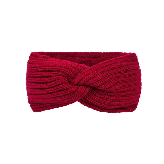 Baqcunre Hair Accessories for Women, Warm Winter Headbands for Women Cable Crochet Turban Ear Warmer Headband Gifts 1 Pack, Hair Bows, Hair Ties, Headbands for Women Red One Size