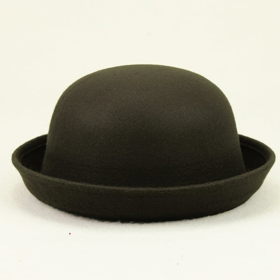 Baqcunre Hats for Women, Elegant Adults Solid Hat Roll Up Brim Panama Bowler Hat Bucket Hat Mens Womens Classic Wool Round Bowler Hats Cap,