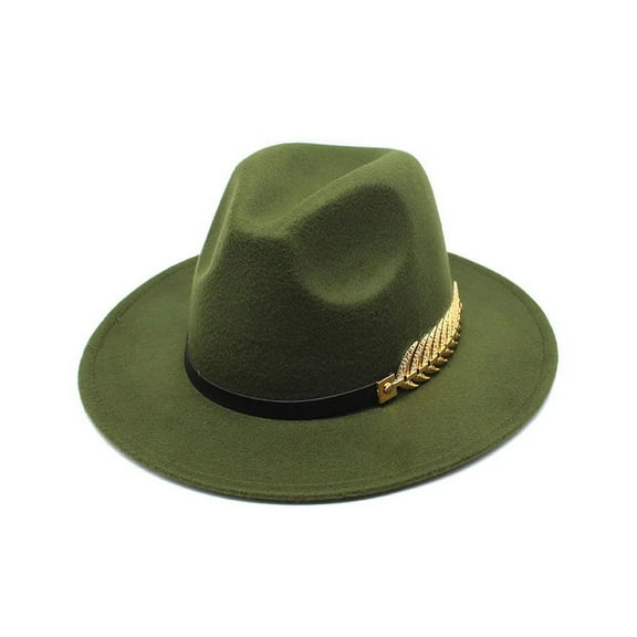 Baqcunre Hats for Women, Women's Wide Brim Fedora Panama Hat with Metal Belt Buckle Coloured,