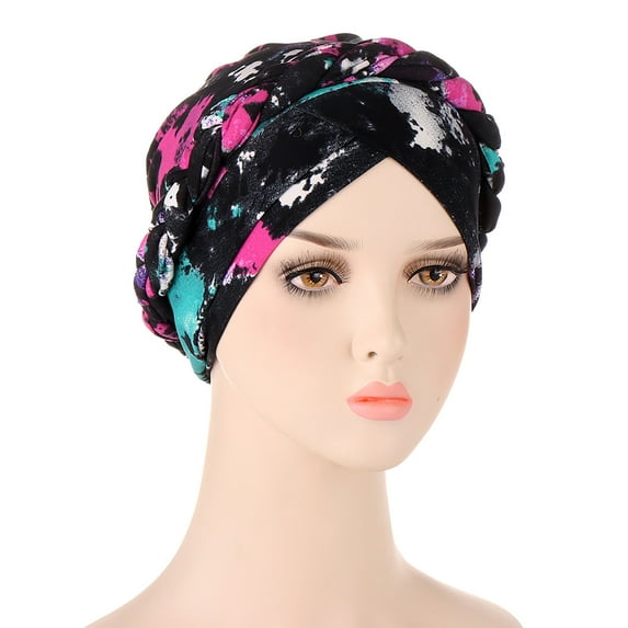 Baqcunre Headbands for Women, Print Floral Cap Ethnic Hat Wrap Turban Turban Braid Hair Cap Headwear Head Cover Heardband, Bandanas for Women, Bandanas for Men