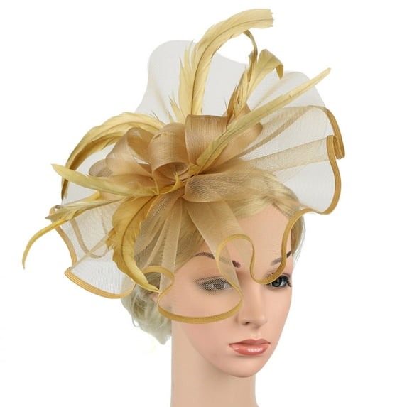 Baqcunre Headbands for Women, Women Hat Headwear Church Feather Clip Fascinators Hat Wedding Party Cap For, Bandanas for Women, Bandanas for Men