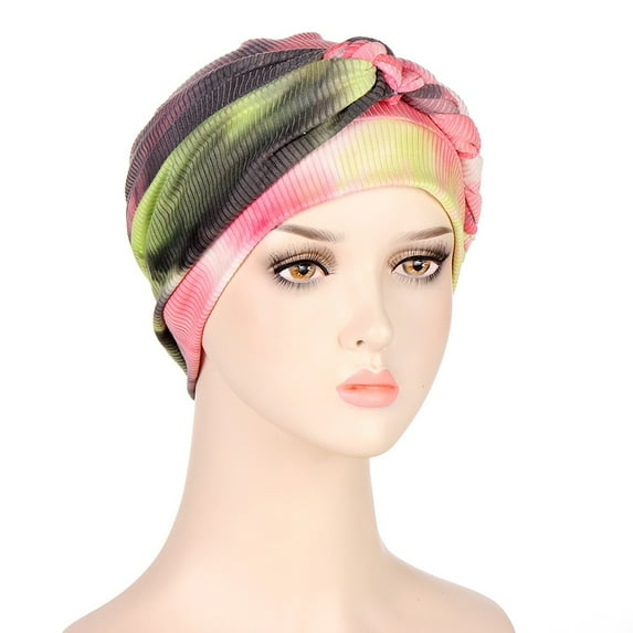 Baqcunre Clearance! Headbands for Women, Women's Eid Al Fitr Tie Dyed Drawstring Multi Colored Soft Side Braided Headband Hat Muslim Headband, Bandanas for Women, Bandanas for Men