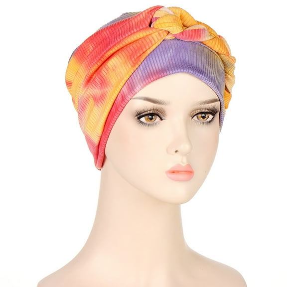 Baqcunre Headbands for Women, Women's Eid Al Fitr Tie Dyed Drawstring Multi Colored Soft Side Braided Headband Hat Muslim Headband, Bandanas for Women, Bandanas for Men