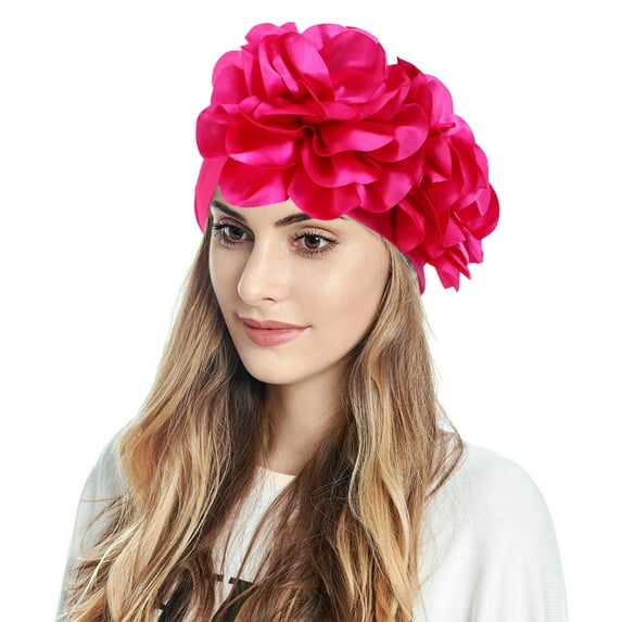 Baqcunre Clearance! Headbands for Women, Womens Casual Big Flowers Solid Head Hat Cap Headwear Muslim Turban Cap Slouchy Headwear, Bandanas for Women, Bandanas for Men