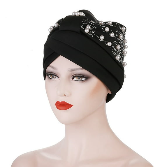 Baqcunre Clearance! Headbands for Women, Womens Fashion Solid Color Hot Diamond Pearl Headband Womens Elastic Headband Cap Headband Cap, Bandanas for Women, Bandanas for Men