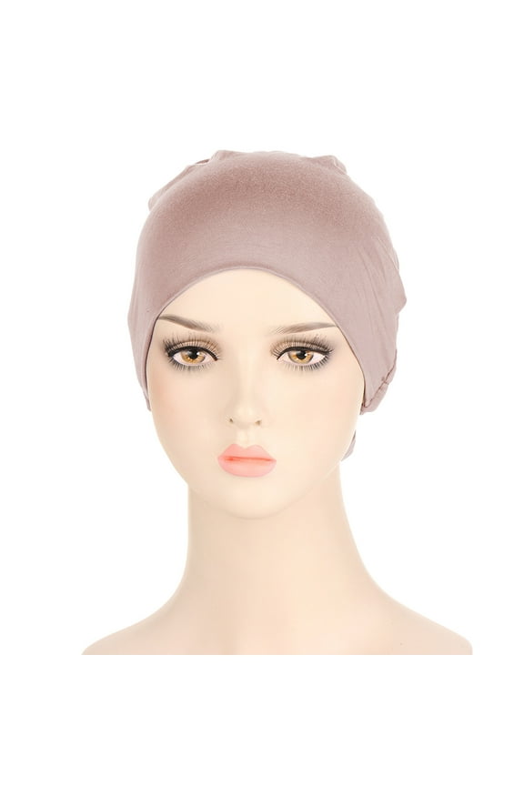 Headbands for Women, Womens Reversible Adjustable Beading Braid Hat Muslim Ruffle Wrap Cap Sleep Caps Satin Lined Hair Bonnets, Bandanas for Women, Bandanas for Men