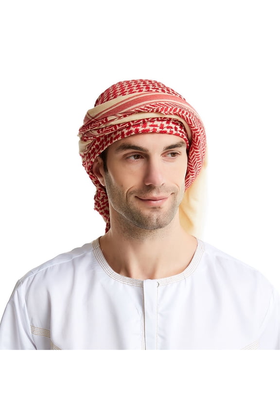 Headbands for Women, Arab Men's Textured Printed Muslim High End Wool Material Turban Hat, Bandanas for Women, Bandanas for Men