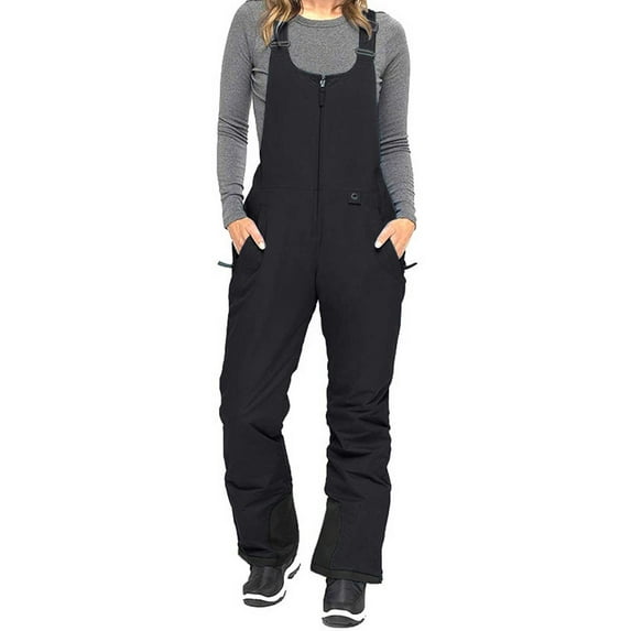 Baqcunre Jumpsuits for Women,Women's Insulated Ski Bib Overalls Winter Snowboarding Pants Sleeveless Ski Adjustable Strap Jumpsuit Black