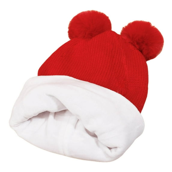 Baqcunre Knit Hat for Kid,Baby Winter Hat Scarf Set Toddler Beanie Hats Girl Boy with Neck Warmer Beanie for Kids Knit Warm for Cold Weather Red