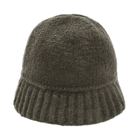 Baqcunre Clearance! Knitted Bucket Hat, Autumn/Winter Solid Color Warm Ear Big Head Waist Water Bucket Knitted Woolen Hat,