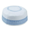 thumbnail image 1 of Baqcunre Kufi Hats for Men Muslim, Muslim Cotton Embroidered Flat Hat for Men Blue L, 1 of 4