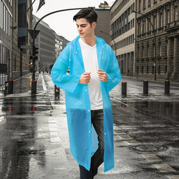 Baqcunre Clearance! Raincoat for Women, for Adults Teens Unisex Raincoat Button Reusable Fashion Jacket Hooded Coat Rain Umbrella, Raincoat for Men, Girls Raincoat