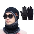 thumbnail image 1 of Baqcunre Clearance! Scarf, Hat, Glove Set, Women And Men Winter Knit Warm Hats Scarf Purposehat Ear Windproof Hat Warm Gloves Three Set, Scarf for Women, ,, 1 of 4