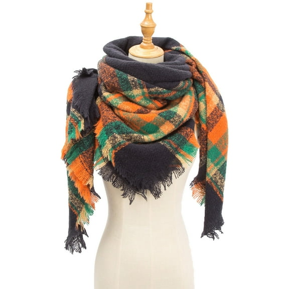 Baqcunre Clearance! Scarf for Women, Ladies' Plaid New Thorn Square Scarf Ladies' Plaid Triangle Scarf,