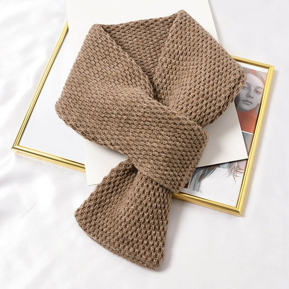 Baqcunre Clearance! Scarf for Women, Ladies Winter Scarf Classic Solid Color Warm Soft Thick Knit Wool Scarf,