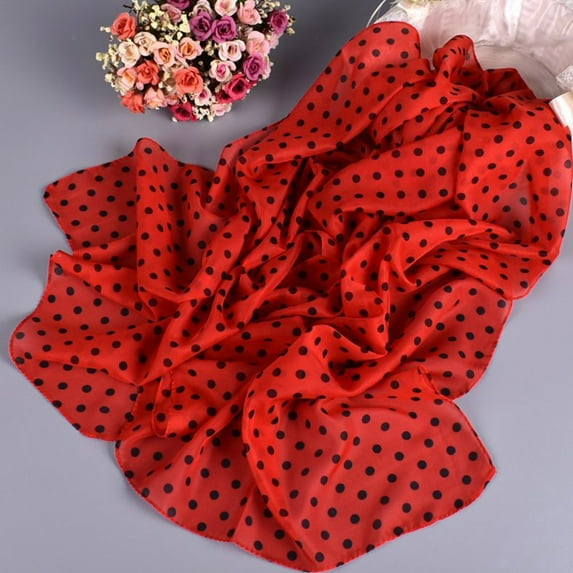 Baqcunre Clearance! Scarf for Women, Women Polka Dots Print Soft Chiffon Shawl Wrap Wraps Scarf Scarves,