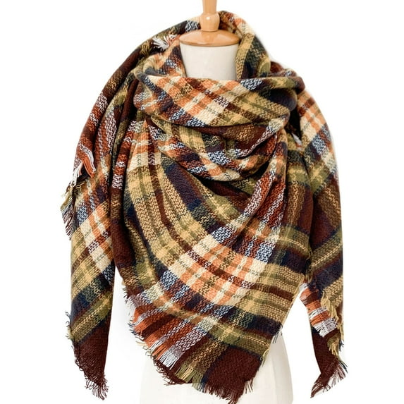 Baqcunre Scarf for Women, Women's Winter Warm Increase Double-Sided Colorful Scarf Shawl,