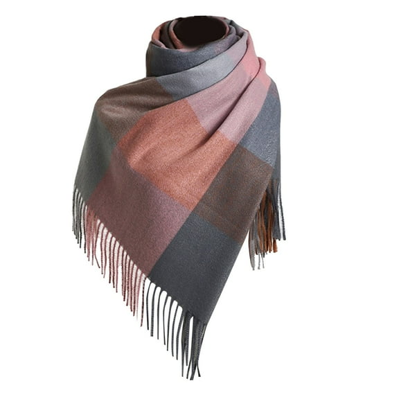 Baqcunre Clearance! Scarf for Women, Womens Autumn Winter Scarf Classic Plaid Scarf Warm Soft Large Blanket Shawl Soft Scarf,