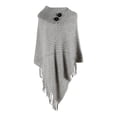 thumbnail image 1 of Baqcunre Clearance! Shawl Wraps for Women, Women's Autumn/Winter Solid Knitted Tassel Warm Belt Button Half Open Collar Shawl, Pashmina Shawls And Wraps, White Shawl, Black Shawl, 1 of 3