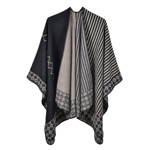 Baqcunre Shawl Wraps for Women, Women's Plaid Printed Shawl Fashionable Warm Soft Cardigans Scarf Double Sided Thickened Shawl, Pashmina Shawls And Wraps, White Shawl, Black Shawl