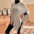 thumbnail image 1 of Baqcunre Clearance! Shawl Wraps for Women, Womens Solid Color Frayed Pullover Fringed Shawl Sweater Cape Fashion Coat, Pashmina Shawls And Wraps, White Shawl, Black Shawl, 1 of 5