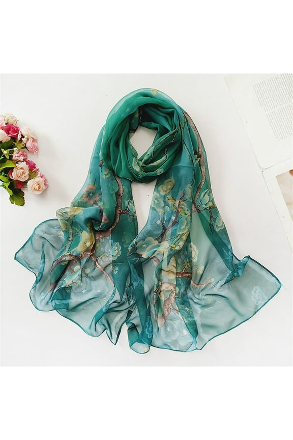 Clearance! Silk Scarf, Scarfs for Women Lightweight Print Floral Pattern Scarf Shawl Fashion Scarves Shawls And Wraps for Spring,