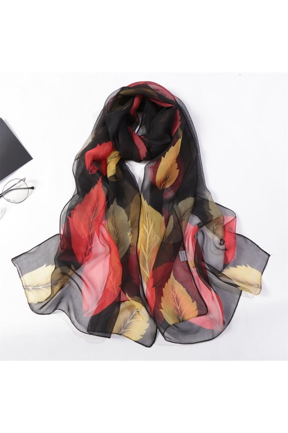 Silk Scarf, Scarfs for Women Lightweight Print Floral Pattern Scarf Shawl Fashion Scarves Shawls And Wraps for Spring,