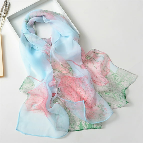 Baqcunre Clearance! Silk Scarf, Scarfs for Women Lightweight Print Floral Pattern Scarf Shawl Fashion Scarves Shawls And Wraps for Spring,